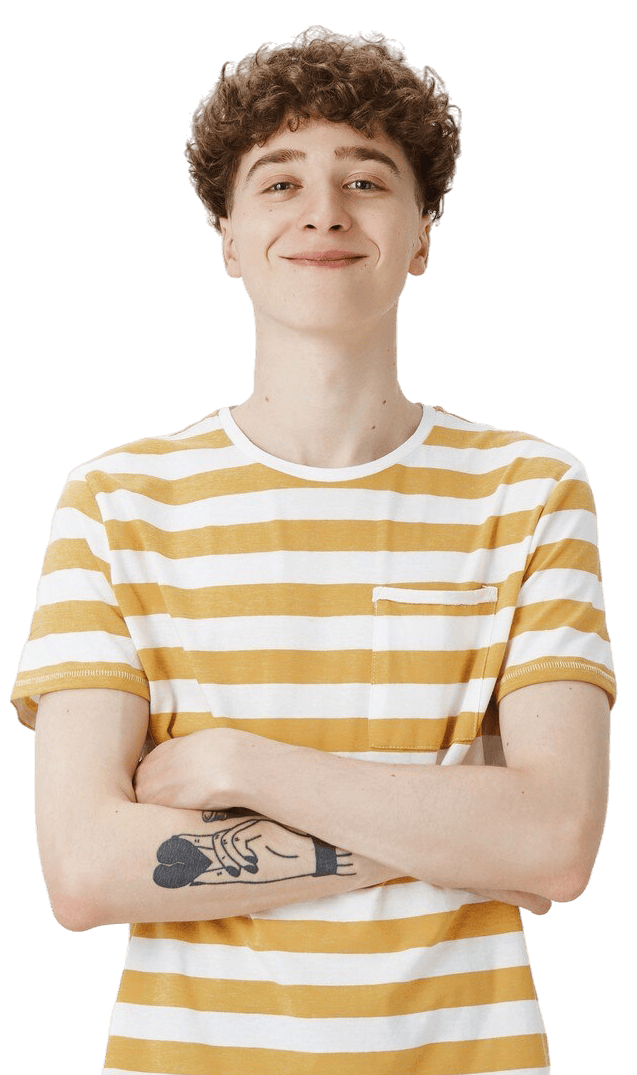 adolescent-confiant-posant-contre-mur-blanc - Grande